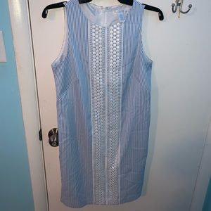 Blue and White Striped Dress